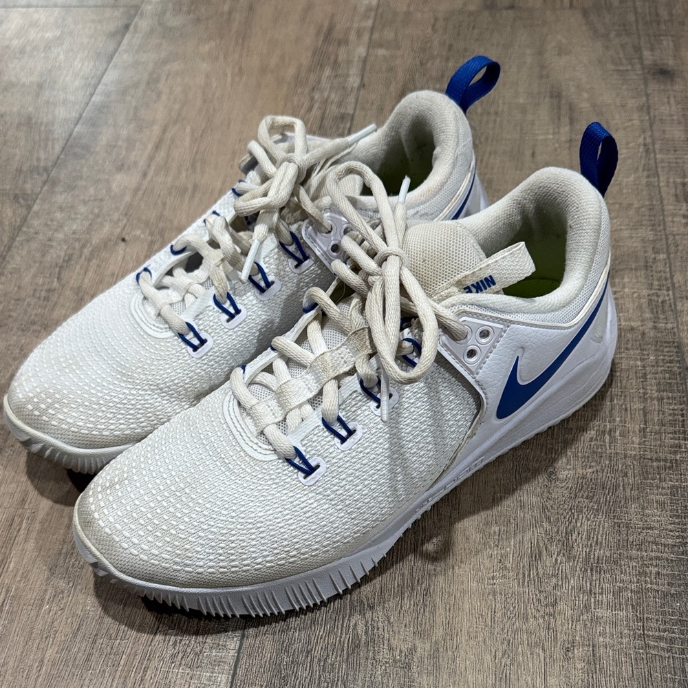 Nike White and Blue Athletic Shoes